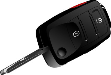 Car key with remote control isolated over white background clipart