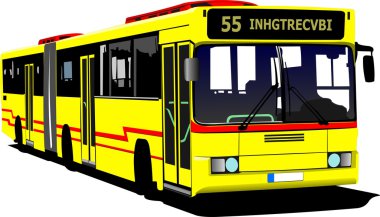 City bus on the road. Vector illustration clipart