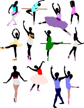 Ballet dancer in action. Vector illustration clipart