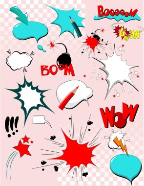 Big set of comic elements for your design clipart