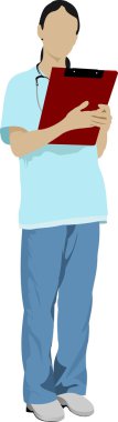 Medical doctor with stethoscope. Vector illustration clipart