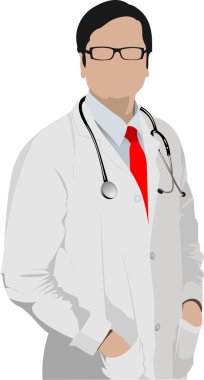 Medical doctor with stethoscope. Vector illustration clipart