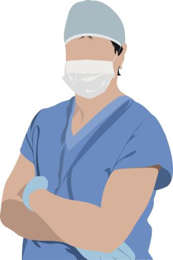 Medical doctor. Surgeon. Vector illustration clipart