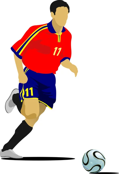 Jogadores de futebol. Ilustração vetorial colorida para designers — Vetor de Stock