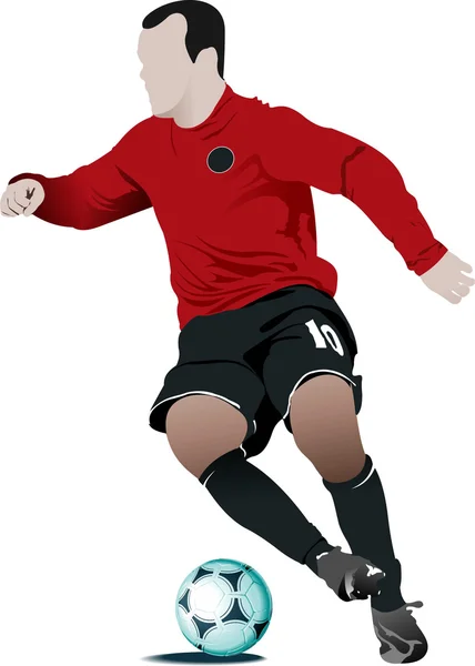 Giocatori di calcio. Illustrazione vettoriale colorata per designer — Vettoriale Stock