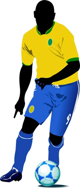 Jugadores de fútbol. Ilustración vectorial coloreada para diseñadores — Archivo Imágenes Vectoriales