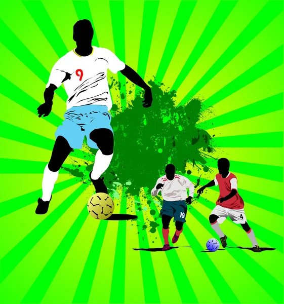 Banner de Grunge Soccer. Ilustración vectorial coloreada para diseñadores — Archivo Imágenes Vectoriales