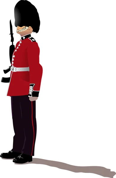 Vector image of beefeater isolated on white — Stock Vector
