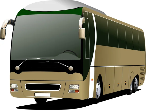 Autobus marrone chiaro. Allenatore turistico. Illustrazione vettoriale — Vettoriale Stock