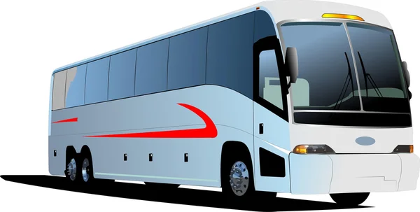 棕色小巴。旅游巴士。矢量插画 — 图库矢量图片