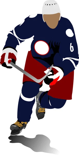 IJshockeyspeler. vectorillustratie — Stockvector