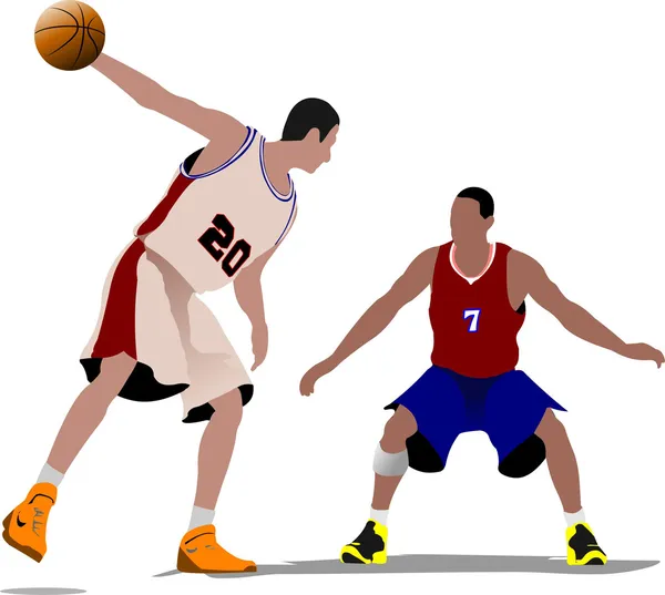 Basketspelare. Vektorillustration — Stock vektor