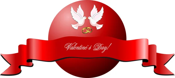 Valentine`s day banner on isolated background. Vector illustrati — Stock Vector