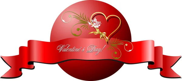 Valentine`s day banner on isolated background. Vector illustrati — Stock Vector