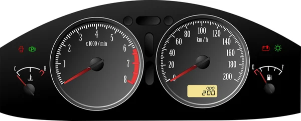 Speedometer. Accelerating Dashboard. Includes speedometer, tacho — Stock Vector