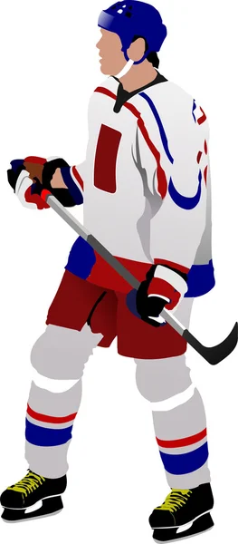 Jugadores de hockey sobre hielo. Ilustración vectorial — Vector de stock