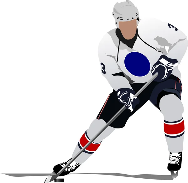 Eishockeyspieler. Vektorillustration — Stockvektor