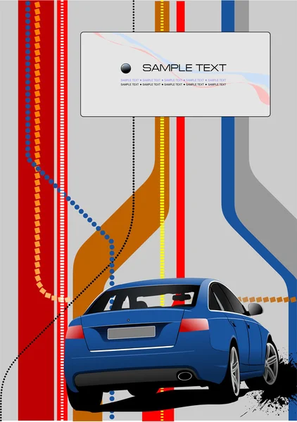 Grunge dekking voor brochure met auto beeld. vectorillustratie — Stockvector