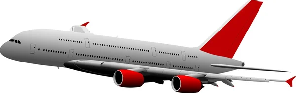 Avião de passageiros no ar. Ilustração vetorial — Vetor de Stock