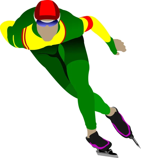 Speed skating. Vector illustration — Stock Vector