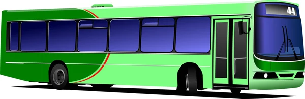 Autobus cittadino sulla strada. Illustrazione vettoriale — Vettoriale Stock