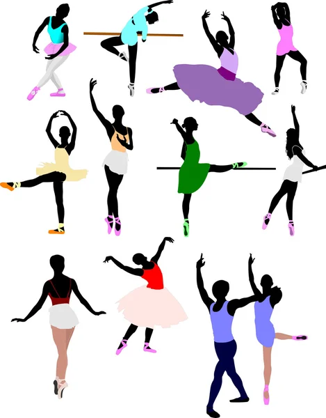 Balettdansare i aktion. vektor illustration — Stock vektor