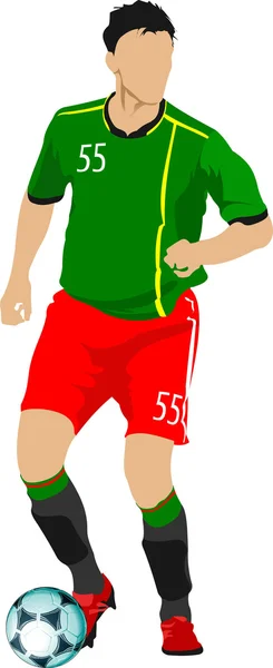 Soccer players. Colored Vector illustration for designers — Stock Vector