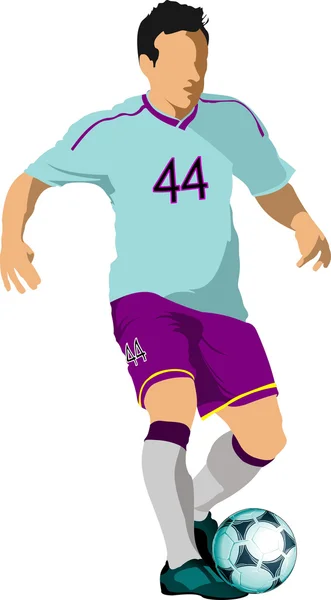 サッカー選手。デザイナーのためのカラーベクトルイラスト — ストックベクタ