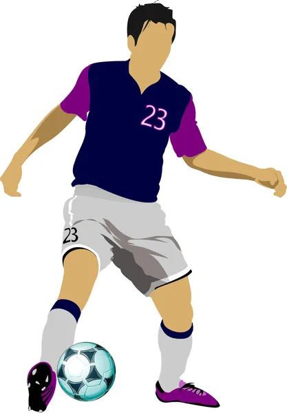 Jugadores de fútbol. Ilustración vectorial coloreada para diseñadores — Archivo Imágenes Vectoriales