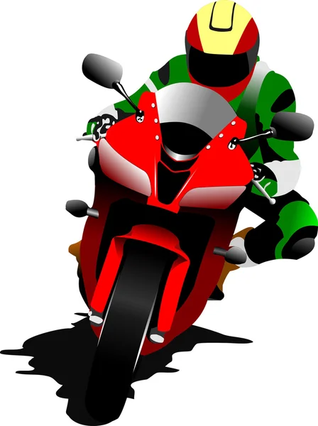 Motociclista in viaggio. Illustrazione vettoriale — Vettoriale Stock