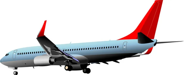Avión de pasajeros en el aire. Ilustración vectorial — Vector de stock