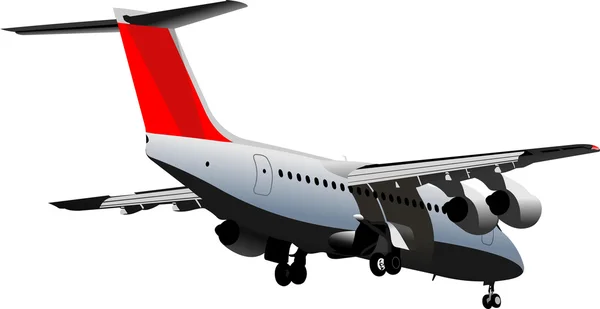 Avião de passageiros no ar. Ilustração vetorial — Vetor de Stock