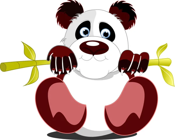 Piccolo panda seduto. Illustrazione vettoriale — Vettoriale Stock