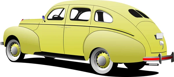 1950 Luxury sedan on isolated background. Vector illustration — Stock Vector