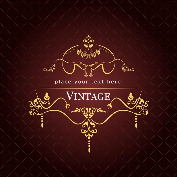 Tarjeta vintage de invitación. Boda o San Valentín. Vector illu — Archivo Imágenes Vectoriales