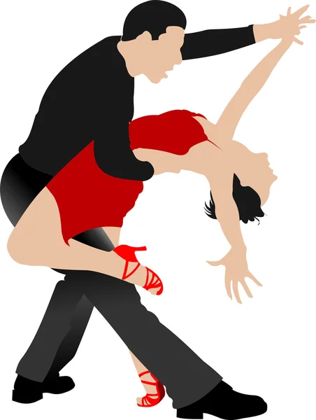 Couples dancing a tango — Stock Vector