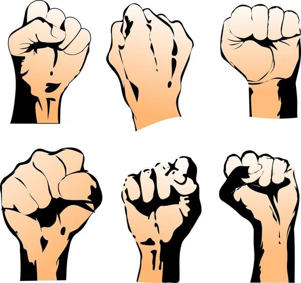 6 symbole ręcznie walki. Ilustracja wektorowa — Wektor stockowy