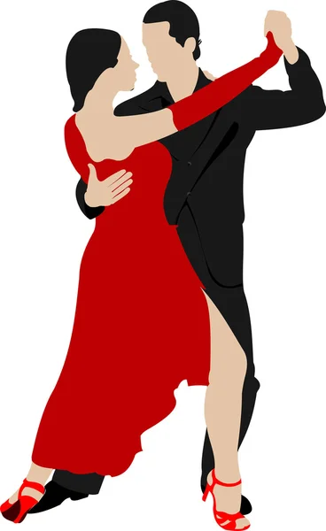 Coppie che ballano un tango — Vettoriale Stock