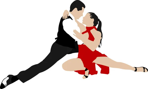 Páry tančí tango — Stockový vektor