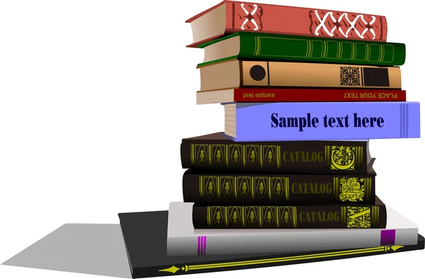 Vector illustration of column books Back to school — Stock Vector