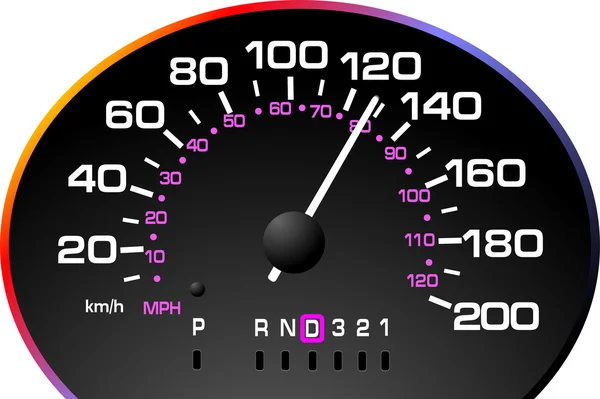 Compteur de vitesse. Tableau de bord accéléré. Illustrateur vectoriel — Image vectorielle