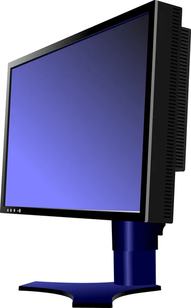 Lapos számítógép-monitor. kijelző. vektoros illusztráció — Stock Vector