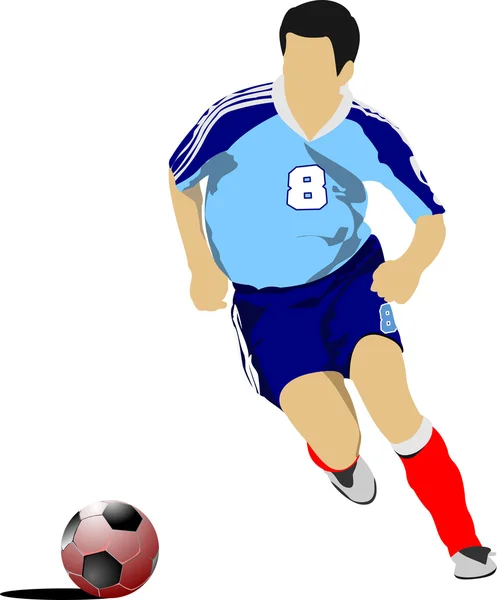 Fußballer. Farbige Vektor-Illustration für Designer — Stockvektor