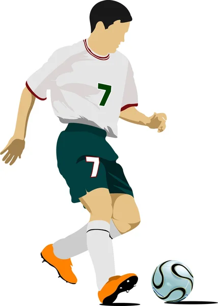 Voetbalspelers. Gekleurde vectorillustratie voor ontwerpers — Stockvector