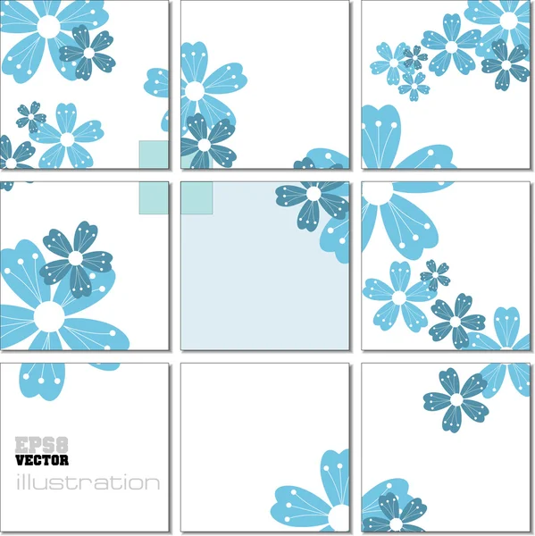 Vector illustratie geometrische mozaïek patroon in blauwe tinten — Stockvector