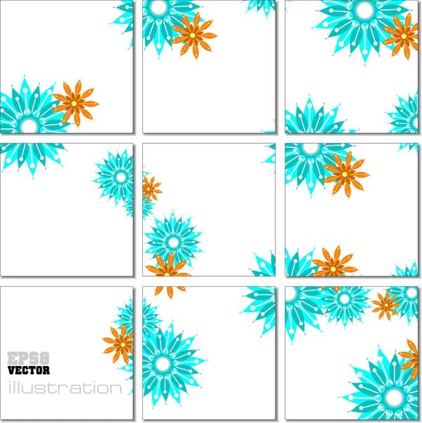 ブルーの色調でベクトル図の幾何学的なモザイク パターン — ストックベクタ