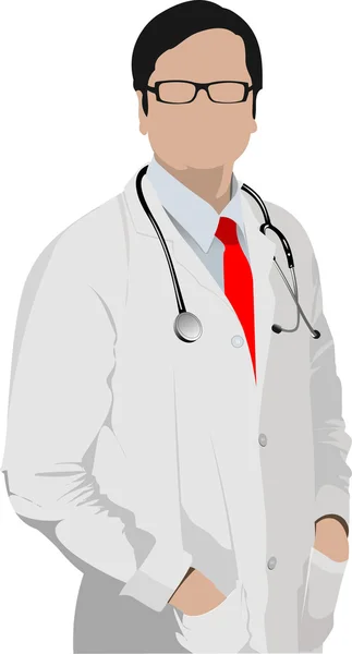 Lekarz z stetoskop. Ilustracja wektorowa — Wektor stockowy