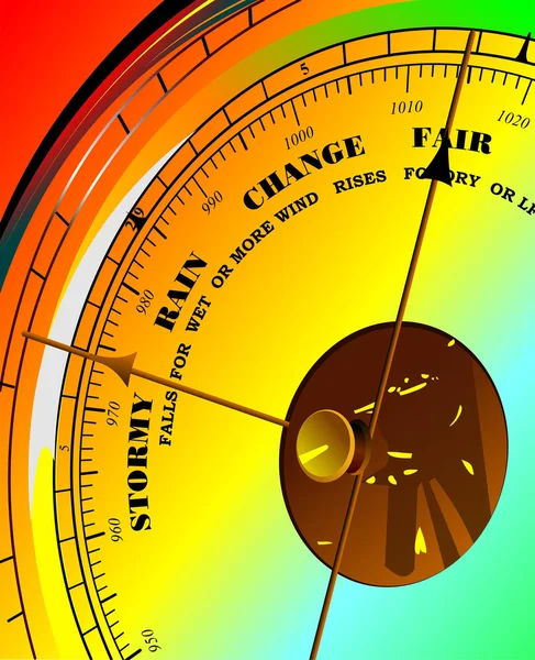 Farbige Abbildung des Barometers. Vektor — Stockvektor