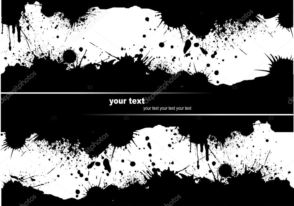 Grunge blot banner. Vector illustration for designers