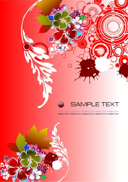 Capa para brochura com fundo floral grunge. Vetor — Vetor de Stock